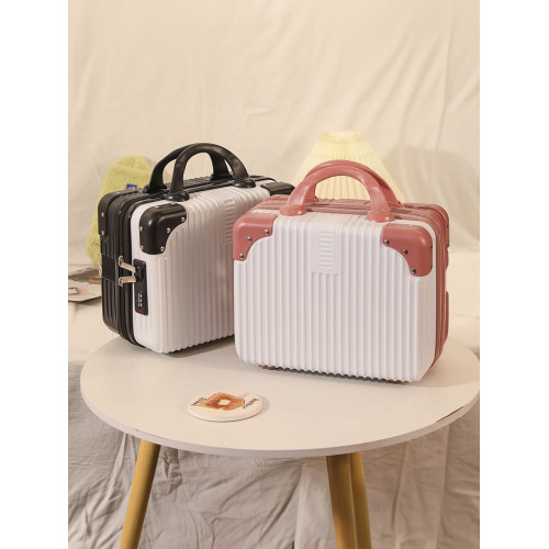 迷你小型手提箱小行李箱14寸登機箱復古輕便收納包密碼箱可套拉桿