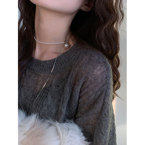 輕奢百搭流蘇珍珠項鍊女2025年新款爆款小衆氣質毛衣鏈高級感頸鏈