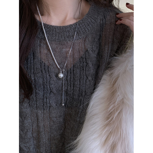 輕奢百搭流蘇珍珠項鍊女2025年新款爆款小衆氣質毛衣鏈高級感頸鏈