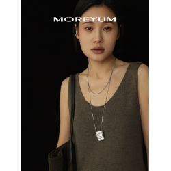 慕陽MUYANG長款百搭編織包包項鍊女曡戴高級感鈦鋼毛衣鏈配飾吊墜