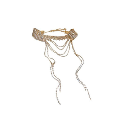 歐美誇張閃鑽流蘇項鍊小衆輕奢高級感氣質頸鏈個性冷淡風項飾