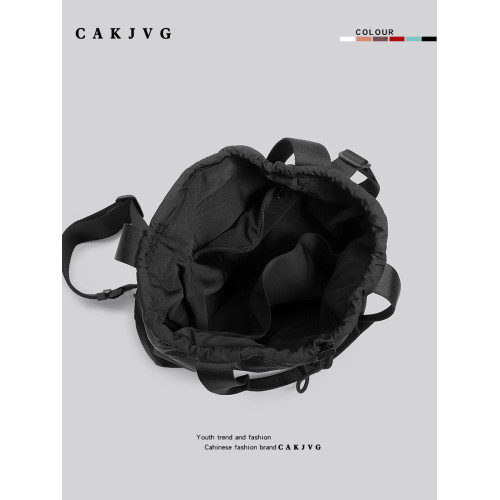 CAKJVG抽繩雙肩包女運動防水輕便尼龍腋下包大容量健身瑜珈兩用包