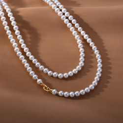 長款珍珠項鍊女款毛衣鏈露思同款輕奢澳白高級感曡戴2025爆款頸鏈