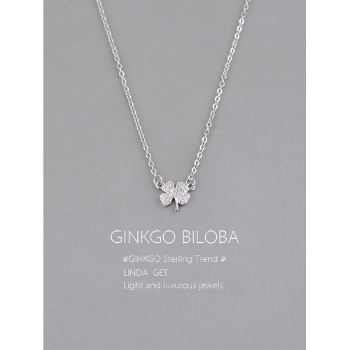 925純銀項鍊女幸運四葉草輕奢小衆高級感2025年新款潮鎖骨鍊刻字