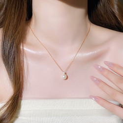 單顆珍珠項鍊女2026新款頸鏈吊墜大氣高檔高級感輕奢小衆毛衣配飾