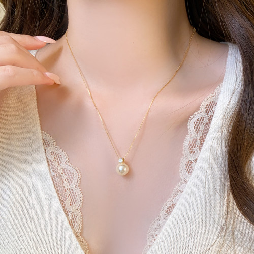 單顆珍珠項鍊女2026新款頸鏈吊墜大氣高檔高級感輕奢小衆毛衣配飾 單顆珍珠項鍊女2026新款頸鏈吊墜大氣高檔高級感輕奢小衆毛衣配飾