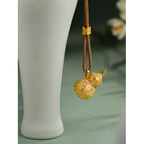 唐珮TANGPEI TP設計感新中式拉絲如意絲絨葫蘆項鍊國風時尚項鍊