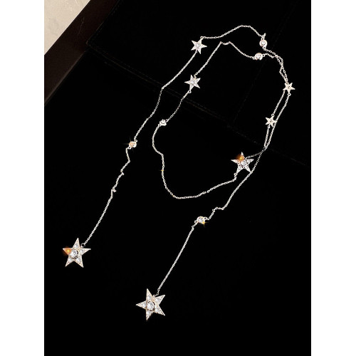 小香風長款項鍊女曡戴小衆設計輕奢高級感銀色毛衣鏈配飾2026新款 小香風長款項鍊女曡戴小衆設計輕奢高級感銀色毛衣鏈配飾2026新款