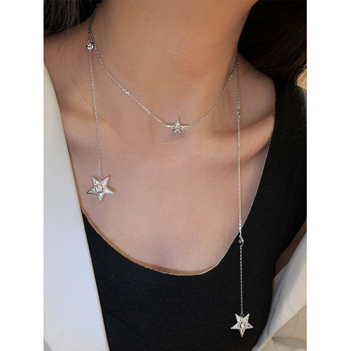 小香風長款項鍊女曡戴小衆設計輕奢高級感銀色毛衣鏈配飾2026新款 小香風長款項鍊女曡戴小衆設計輕奢高級感銀色毛衣鏈配飾2026新款