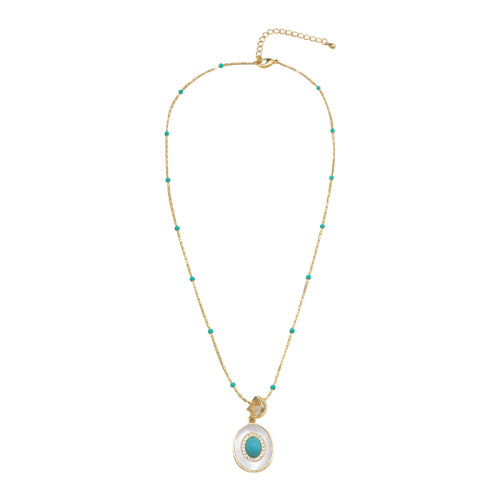 氣質茶白綠松仿珍珠毛衣項鍊女2026新款高級感鎖骨頸鏈輕奢小衆配 氣質茶白綠松仿珍珠毛衣項鍊女2026新款高級感鎖骨頸鏈輕奢小衆配