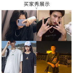 古巴鏈不掉色項鍊男潮嘻哈女男生鎖骨鍊男士潮牌百搭鈦鋼鏈子配飾