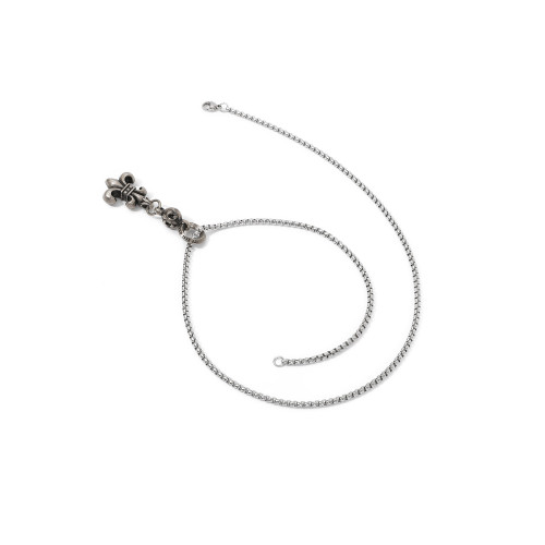 CGYYDS福利 龐克風格經典童軍花船錨十字架項鍊吊墜男女鍍銀個性