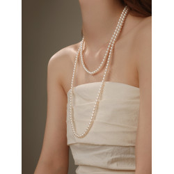 珍珠項鍊長款毛衣鏈曡戴項鍊女款2026新款輕奢小衆珍珠頸鏈配旗袍