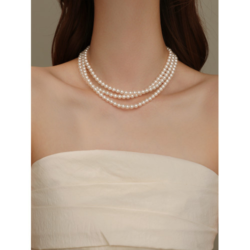 珍珠項鍊長款毛衣鏈曡戴項鍊女款2026新款輕奢小衆珍珠頸鏈配旗袍