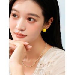 桑蕾小波波球耳釘女時尚潮流設計百搭個性多色可選2025新款爆款