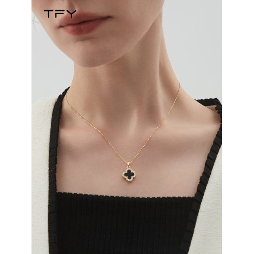 雙面四葉草項鍊女2026新款爆款輕奢小衆頸鏈高級感氣質鎖骨鍊配飾