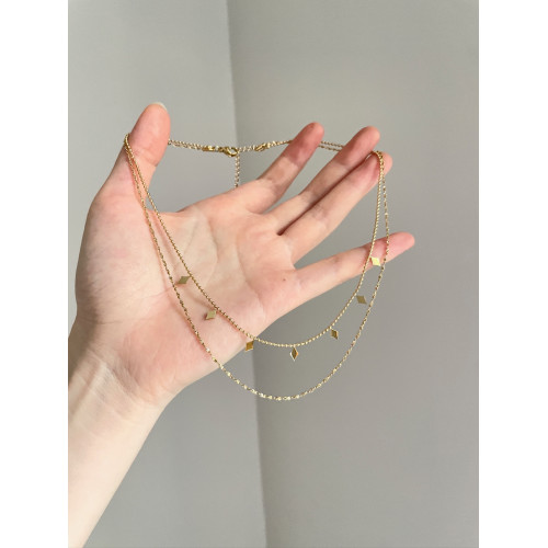 Vintage古著 Diamond-shaped sequins項鍊