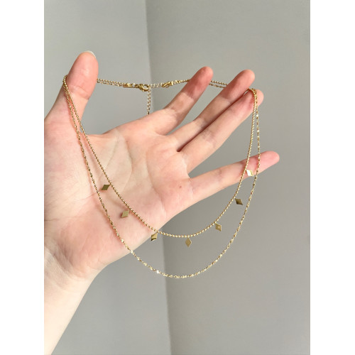 Vintage古著 Diamond-shaped sequins項鍊