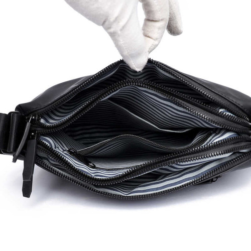 歐美時尚潮牌男士輕便簡約小款單肩包三層大容量斜後後背包通勤小後後背包