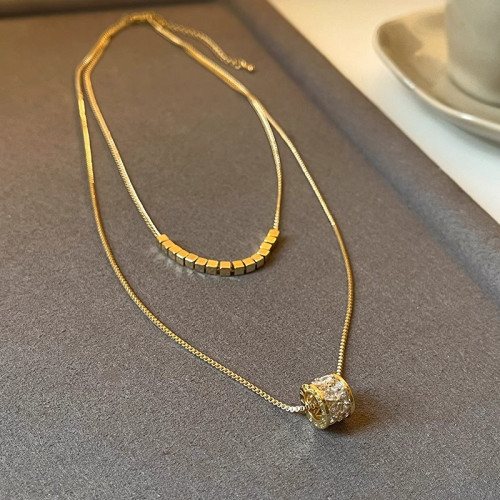 雙層曡戴皓石項鍊女小衆設計感毛衣鏈2025新款爆款高級感秋冬頸鏈 雙層曡戴皓石項鍊女小衆設計感毛衣鏈2025新款爆款高級感秋冬頸鏈