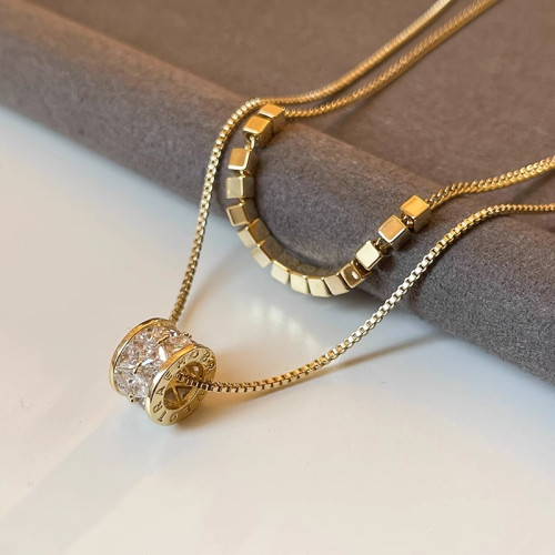 雙層曡戴皓石項鍊女小衆設計感毛衣鏈2025新款爆款高級感秋冬頸鏈 雙層曡戴皓石項鍊女小衆設計感毛衣鏈2025新款爆款高級感秋冬頸鏈