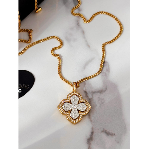 長款老錢風金色四葉草項鍊女高級感輕奢小衆十字架吊墜鎖骨毛衣鏈 長款老錢風金色四葉草項鍊女高級感輕奢小衆十字架吊墜鎖骨毛衣鏈