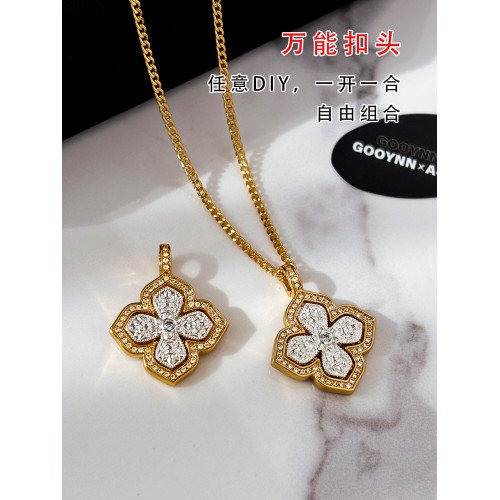 長款老錢風金色四葉草項鍊女高級感輕奢小衆十字架吊墜鎖骨毛衣鏈 長款老錢風金色四葉草項鍊女高級感輕奢小衆十字架吊墜鎖骨毛衣鏈