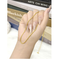 古法金鈦鋼不掉色肖邦鏈素鏈萬能可穿吊墜m釦簡約百搭鎖骨鍊配飾