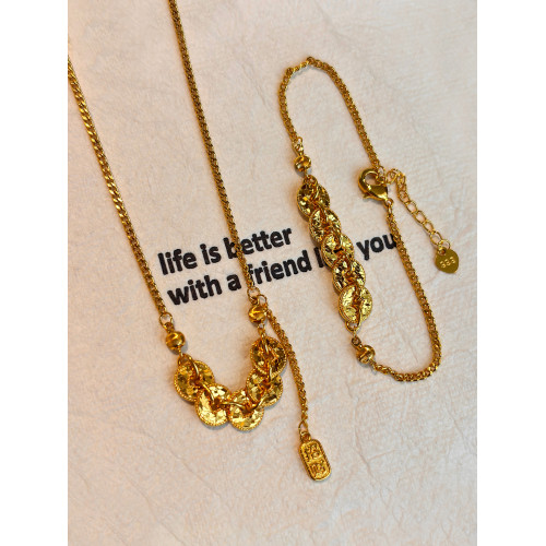 新中式碎冰冰招財五帝錢項鍊女高級感輕奢小衆長款鎖骨毛衣鏈配飾 新中式碎冰冰招財五帝錢項鍊女高級感輕奢小衆長款鎖骨毛衣鏈配飾