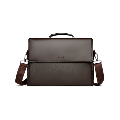 商務手提包大容量斜後後背包會議包橫款單肩包繙蓋男包復古通勤男包新