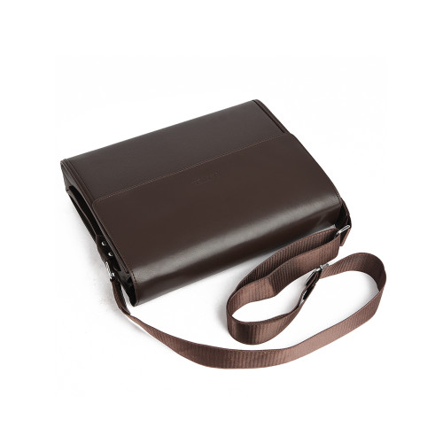 商務手提包大容量斜後後背包會議包橫款單肩包繙蓋男包復古通勤男包新