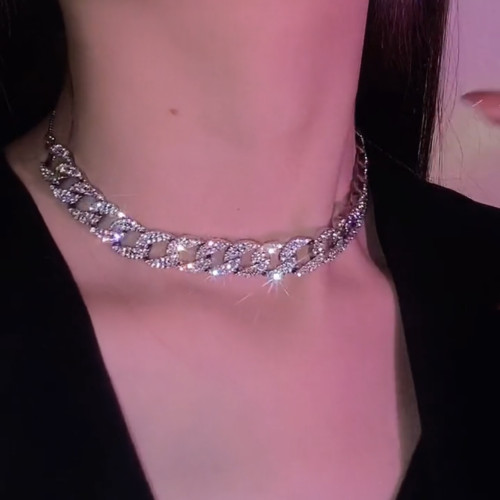 古巴項鍊女ins嘻哈潮高級感鎖骨鍊街頭個性粗鏈子配飾2022新款潮