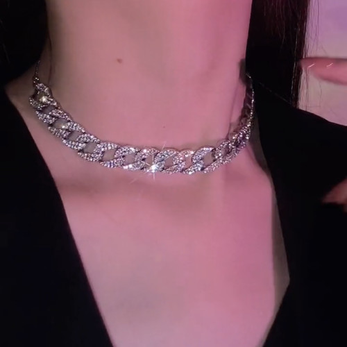 古巴項鍊女ins嘻哈潮高級感鎖骨鍊街頭個性粗鏈子配飾2022新款潮