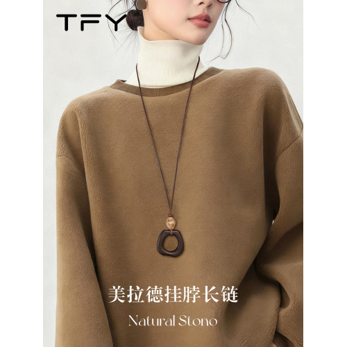 秋冬輕奢毛衣鏈大氣高檔高級感掛繩脖子配飾毛衣項鍊長款女士氣質