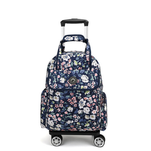 輕便萬向輪拉桿包後後背包短途旅遊行李包女拆卸折曡登機旅行箱包18寸