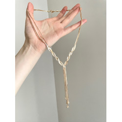 Vintage古著 Golden hemp flower snake bone chain項鍊