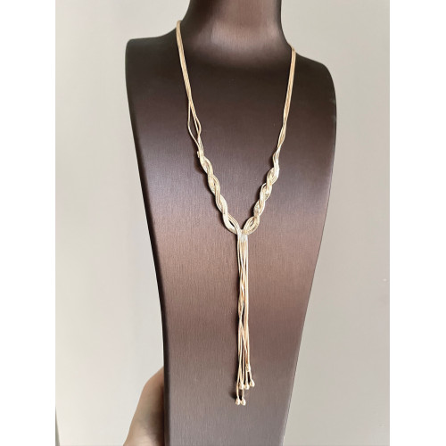 Vintage古著 Golden hemp flower snake bone chain項鍊