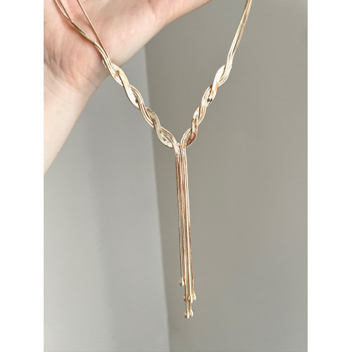 Vintage古著 Golden hemp flower snake bone chain項鍊