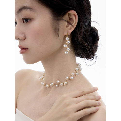 NO SOLUTION 自然系列 滿天星珍珠項鍊原創設計超仙手工鎖骨鍊