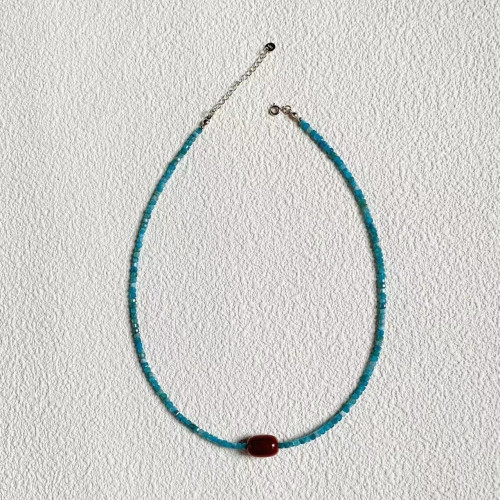 【NEKONEKO】繁花復古氛圍感鎖骨鍊紅藍串珠小衆設計氣質頸鏈項鍊 【NEKONEKO】繁花復古氛圍感鎖骨鍊紅藍串珠小衆設計氣質頸鏈項鍊