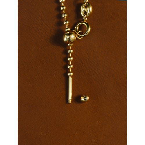 喵吉圓珠鍊針式萬能項鍊豆豆鏈珠珠鍊男女中性鏈素鏈可調節萬能鏈