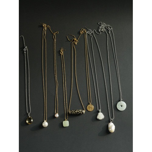 喵吉圓珠鍊針式萬能項鍊豆豆鏈珠珠鍊男女中性鏈素鏈可調節萬能鏈