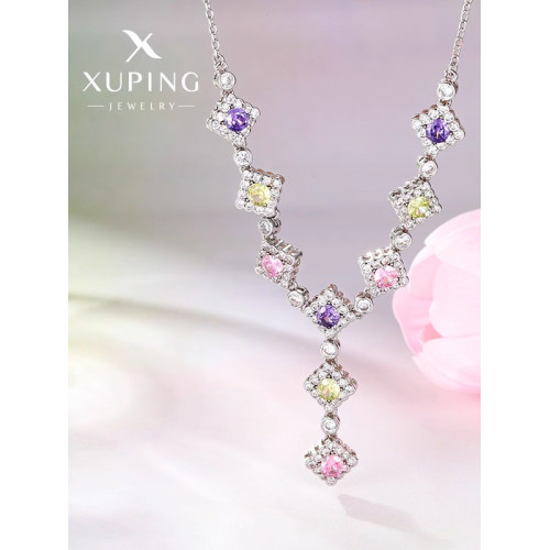 旭平彩寶系列微鑲菱形Y型項鍊女時尚輕奢宮廷風氣質高級感鎖骨鍊