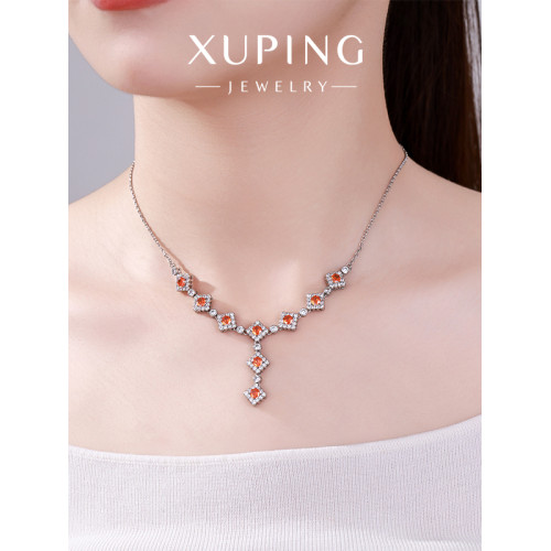 旭平彩寶系列微鑲菱形Y型項鍊女時尚輕奢宮廷風氣質高級感鎖骨鍊