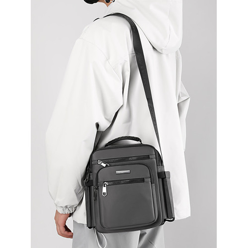 男士大容量斜後後背包多口袋新款戶外出行郵差包牛津布單肩錢包男後後背包