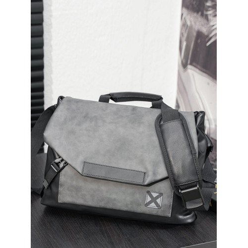 單肩包男簡約休閒大容量斜後後背包潮韓版皮質男包後後背包時尚商務手提包