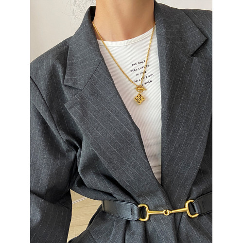 羅家不掉色項鍊女輕奢小衆設計高級感不褪色鎖骨鍊金色衛衣毛衣鏈