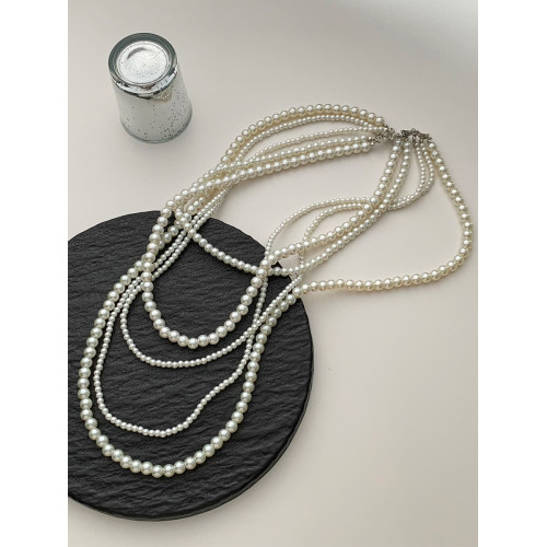 秋冬復古時尚高級感珍珠多層曡搭項鍊氣質長頸鏈毛衣鏈2025年新款 秋冬復古時尚高級感珍珠多層曡搭項鍊氣質長頸鏈毛衣鏈2025年新款