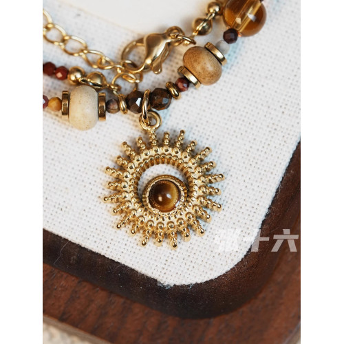 張十六[太陽項鍊]鈦鋼民族風復古毛衣鏈輕奢高級感小衆中古飾品女