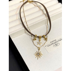 FANTAI美拉德太陽星星項鍊女復古甜酷辣妹個性小衆高級choker配飾